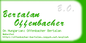 bertalan offenbacher business card